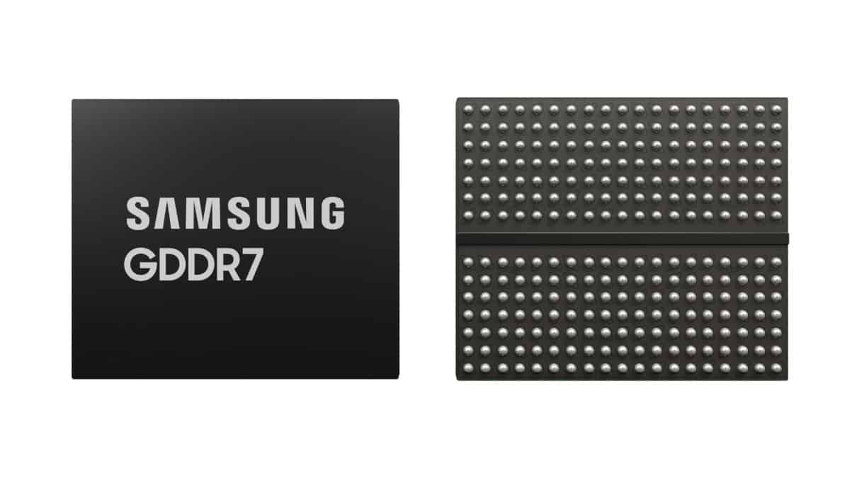 Samsung GDDR7 DRAM front and back