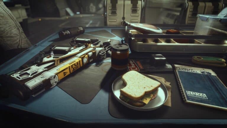 Starfield Table With Sandwich Gun And Provisions