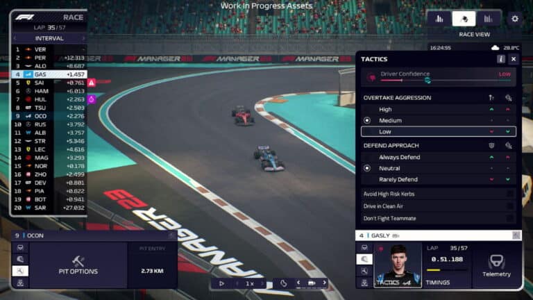f1 manager 2023 race day cars on track