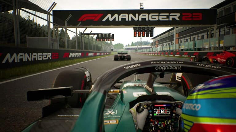 f1 manager 23 driver driving inside car