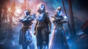 Destiny 2 characters in blue suits