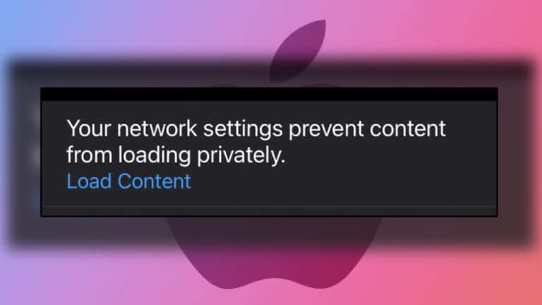 How to fix the Your network settings prevent content from loading privately Apple Mail error