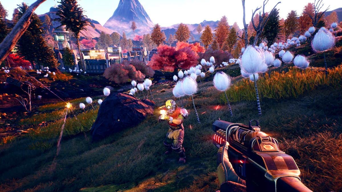 The outer worlds shooting enemy
