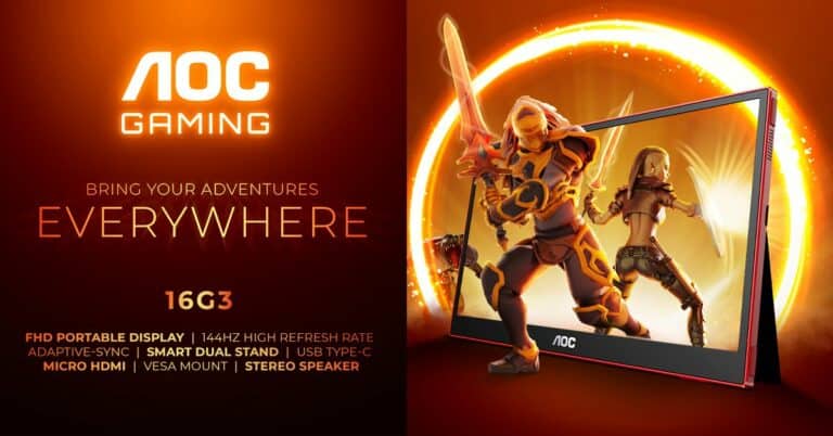 AOC announce their first portable gaming monitor AOC Gaming 16G3