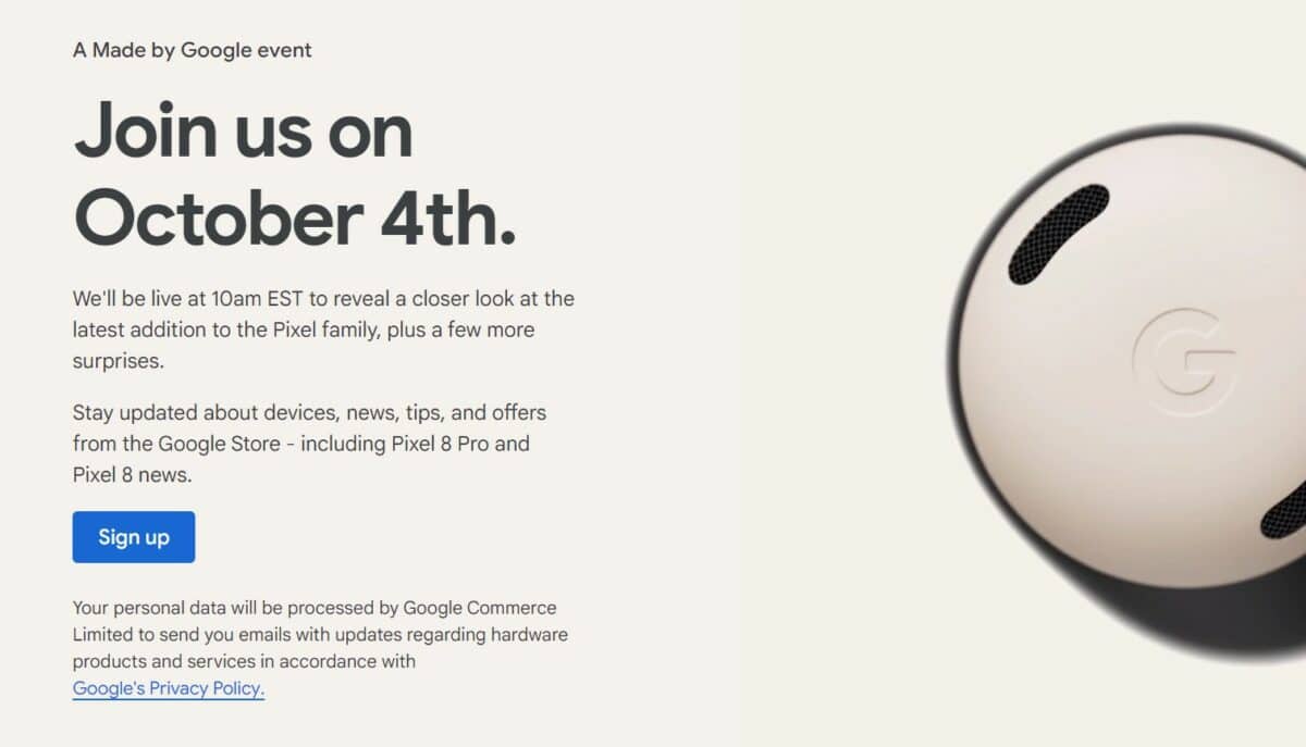 Made by Google event October 4th