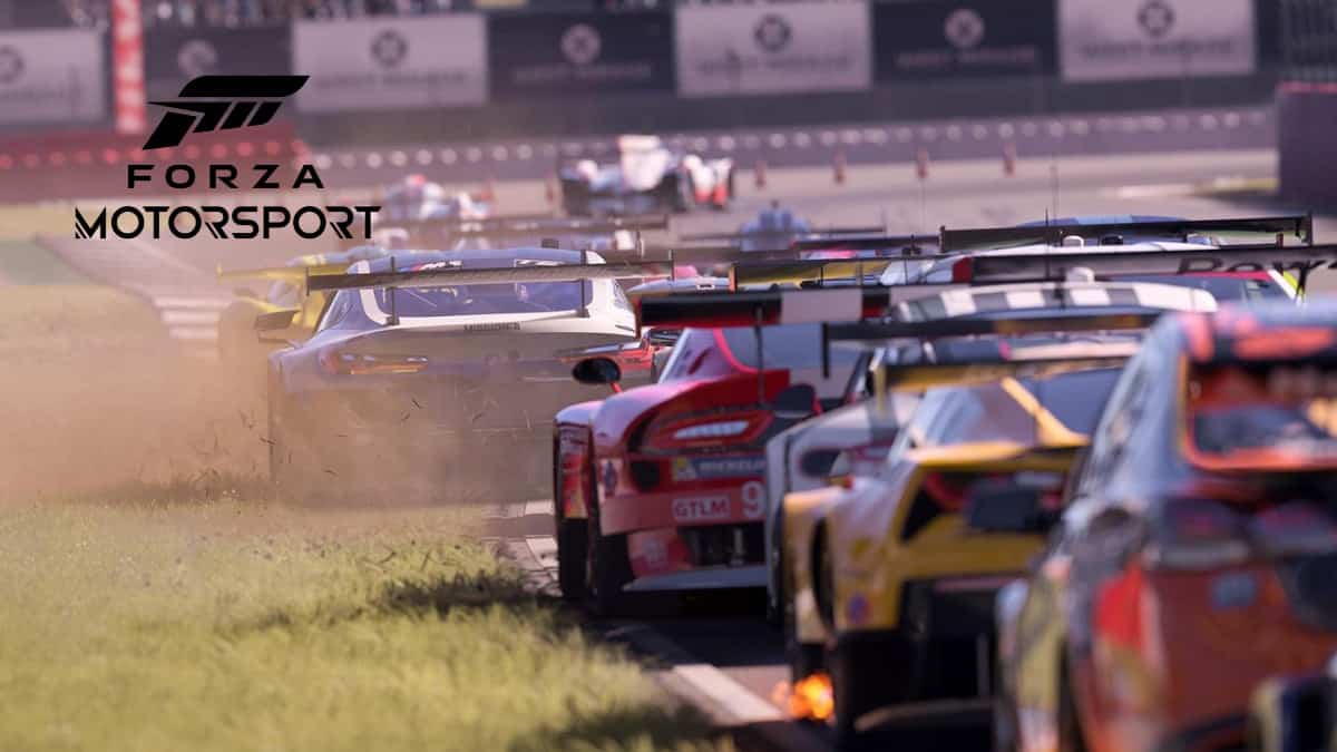 forza motorsport 8 cars racing on track