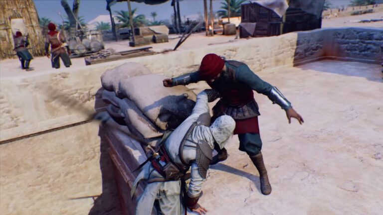 Assassins Creed Mirage Basim Pulling Guard Off Room