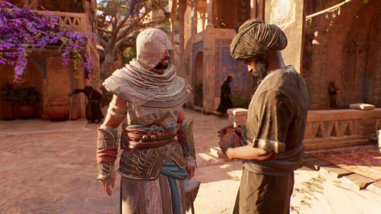 Assassins Creed Mirage Basim Talking To Merchant