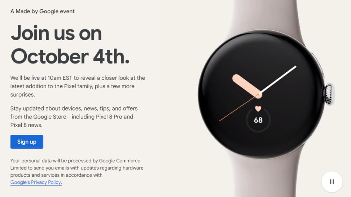 Google Pixel Watch 2 October 4th launch Made by Google event