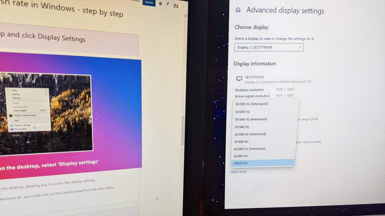 How to check & change monitor refresh rate in Windows in 2024