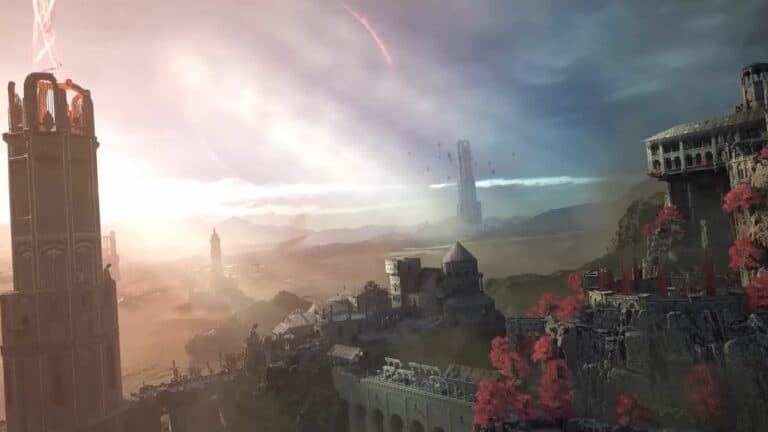 Lords of the Fallen Establishing Shot Of Tower and Decaying City