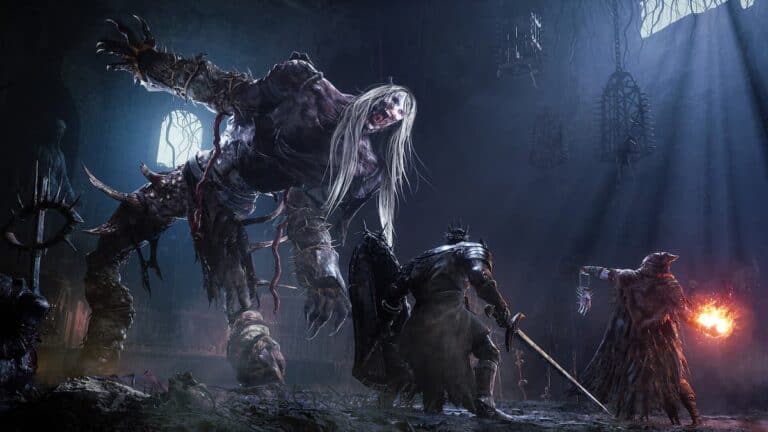 Lords of the fallen fighting a monster