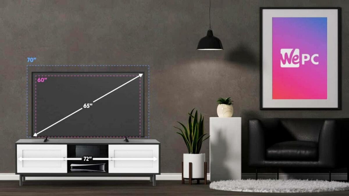 65 inch TV dimensions - how wide & tall is a 65"? | WePC - How Wide Is A 65 Inch Tv Samsung