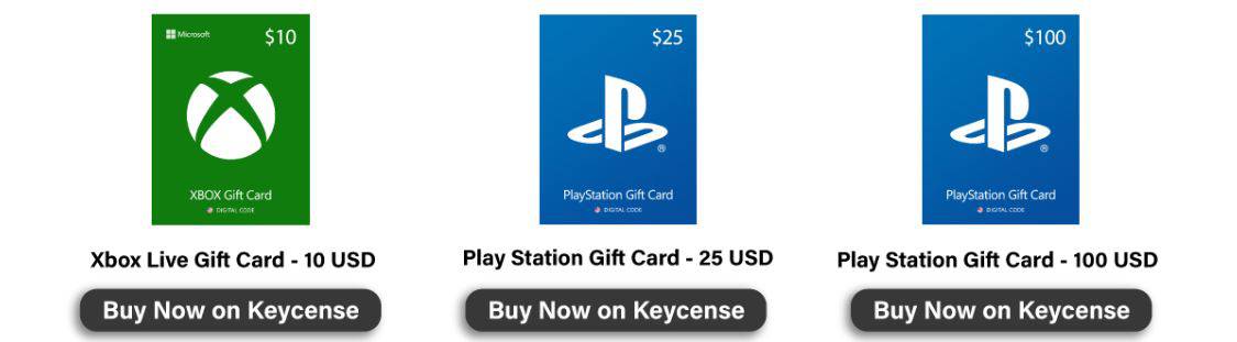 Game Gift Cards playstation xbox