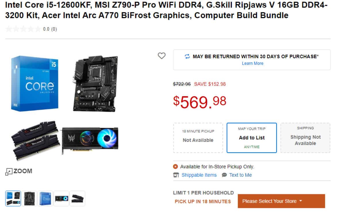 12600KF A770 Micro Center bundle