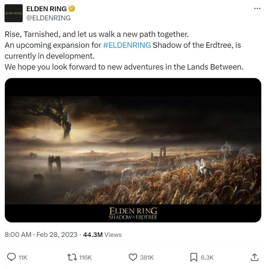 Elden Ring Shadow of the Erdtree official announcement