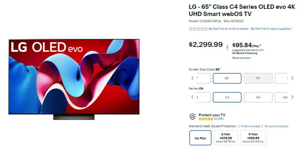 LG C4 65 inch Best Buy