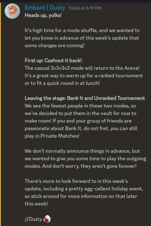 The Finals game mode announcement