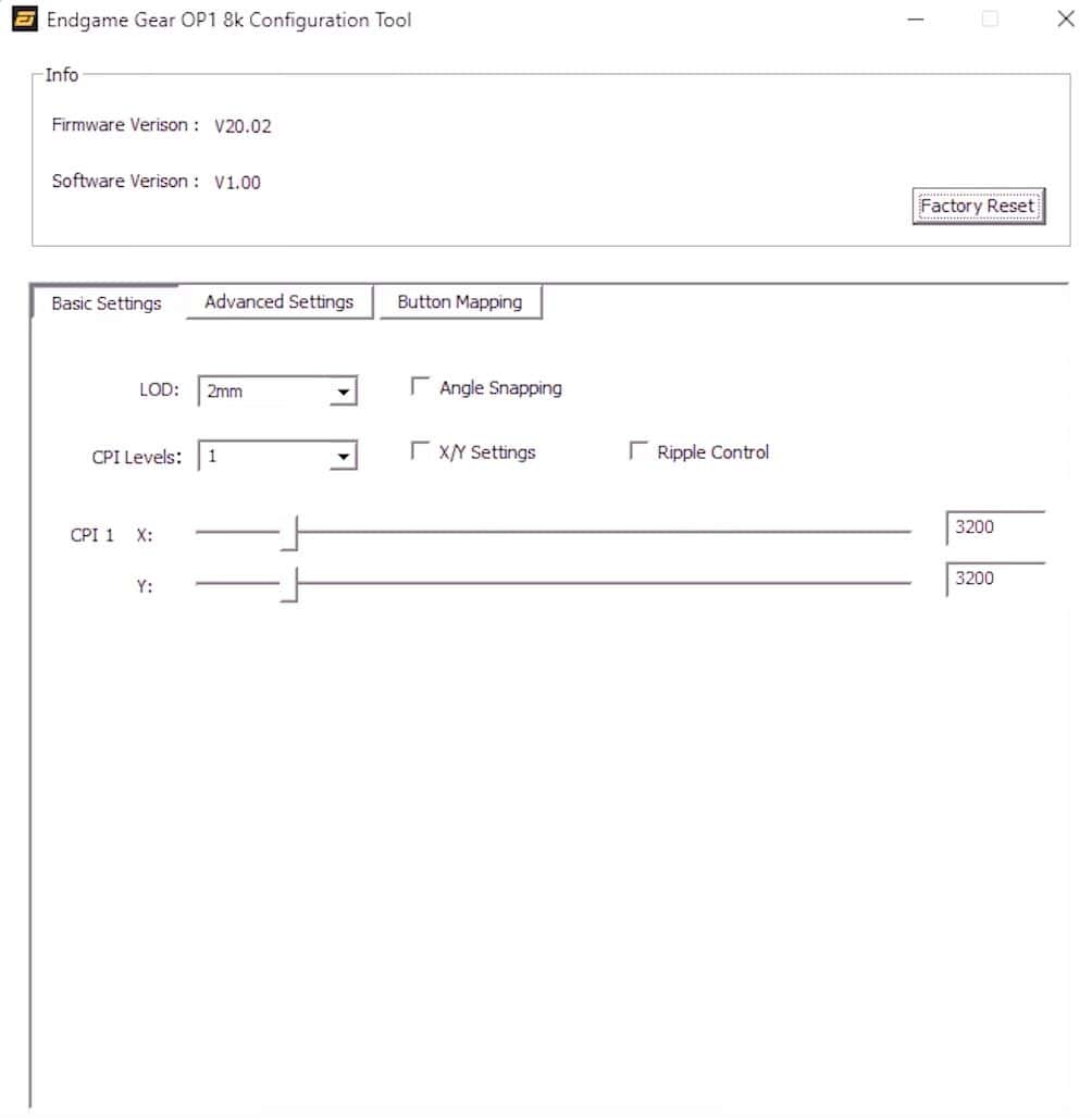 Endgame Gear OP1 8K cconfiguration tool software 1