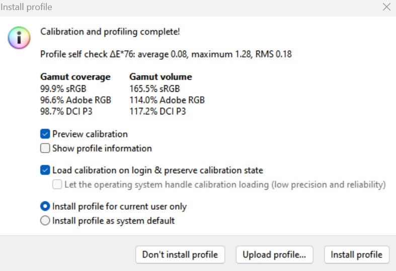 GIGAYTE AORUS FO32U2P COLOR GAMUT Screenshot 2024 07 08 161636
