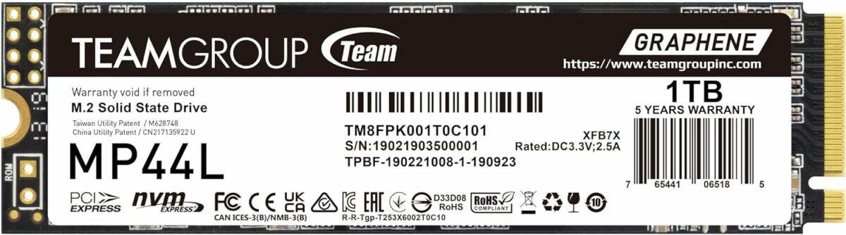 TEAMGROUP MP44L 1TB NVMe SSD
